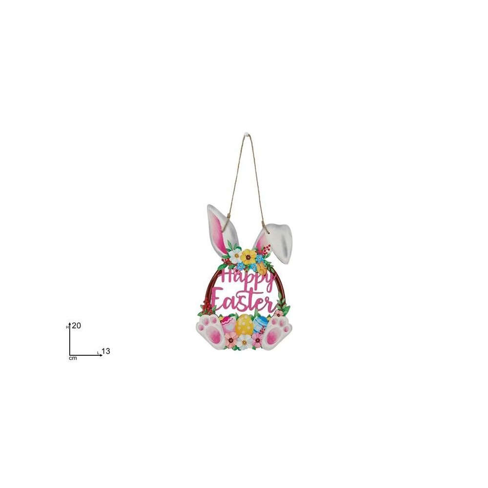 APPENDINO UOVO CONIGLIO IN LEGNO  HAPPY EASTER